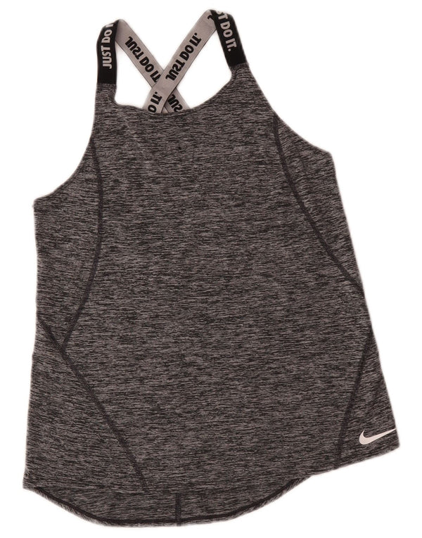 Colete gráfico Nike Girls Dri Fit Top 13-14 anos XL cinza manchado