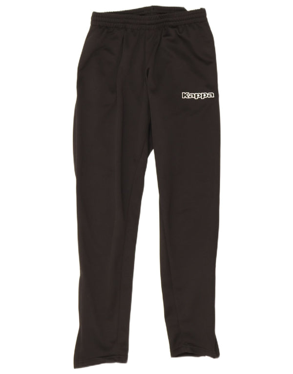 Kappa Mens Graphic Calças de treino pequeno poliéster preto