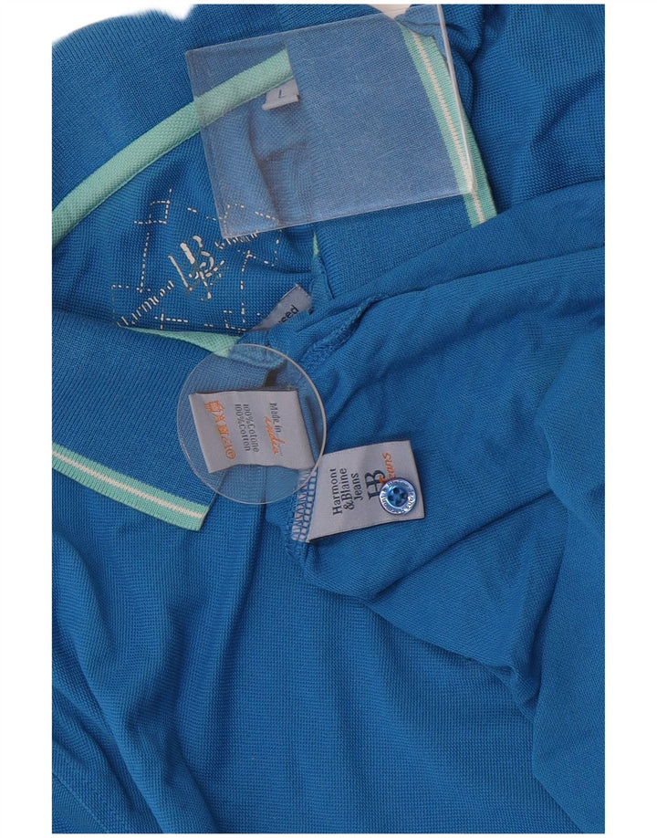 Camisa pólo masculina Harmont & Blaine grande algodão azul