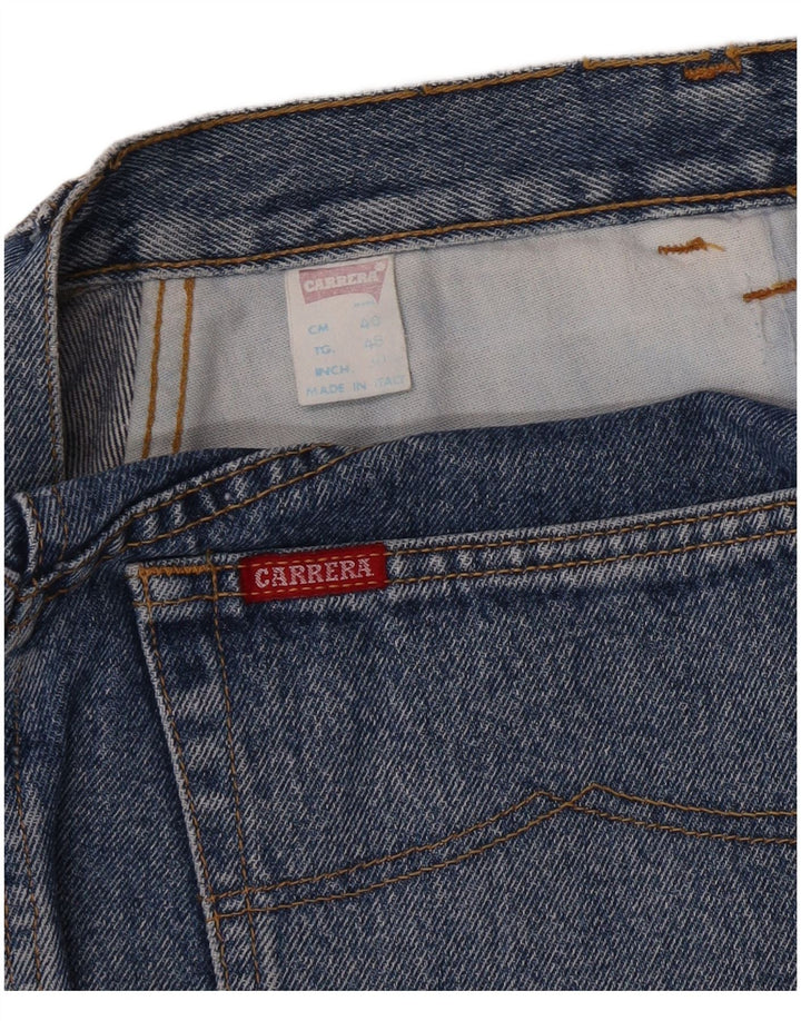 Saia jeans feminina Carrera W30 algodão azul médio