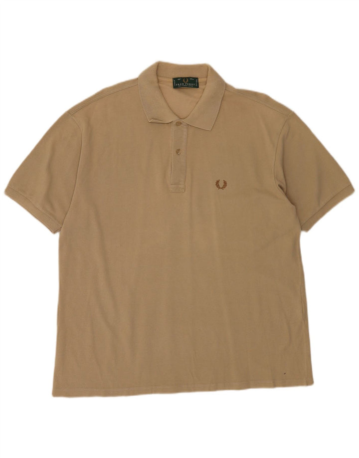 Camisa polo masculina Fred Perry grande algodão bege