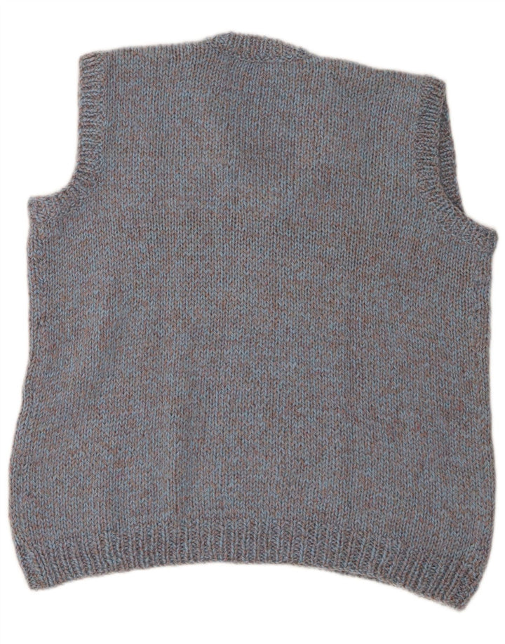 Colete masculino vintage regata grande azul manchado