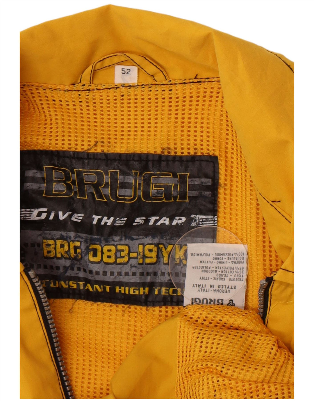 Jaqueta utilitária masculina Brugi IT 52 XL algodão amarelo