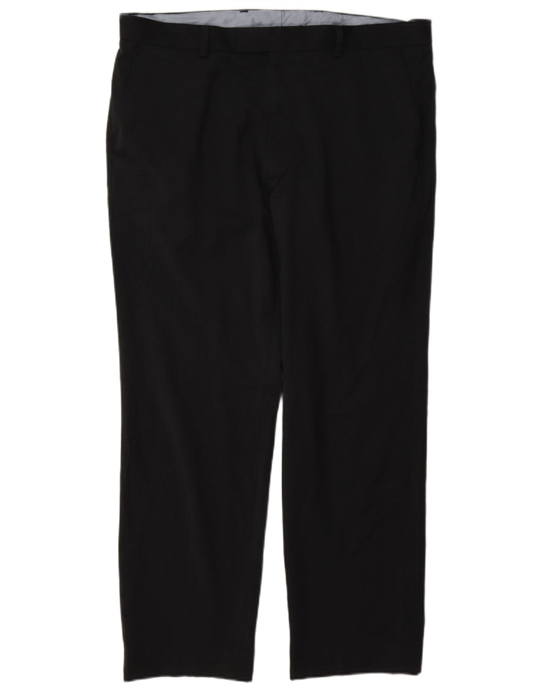 Calça masculina de ajuste regular Marks & Spencer W36 L29 lã azul marinho