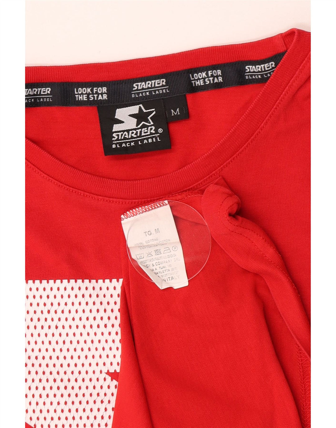 Camiseta gráfica masculina Starter Top médio algodão vermelho