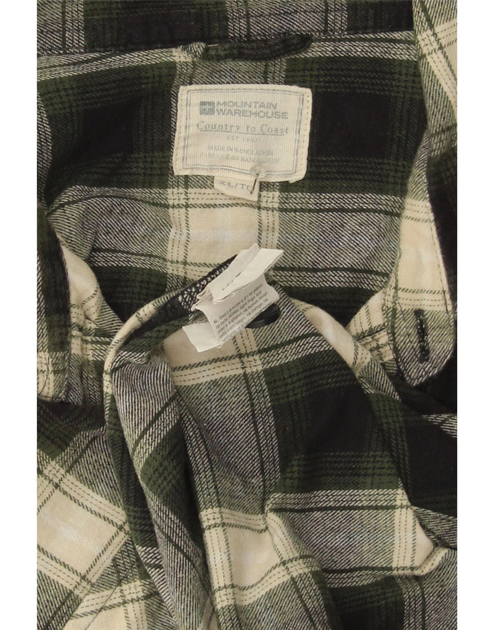 Camisa masculina de flanela Mountain Warehouse XL verde algodão xadrez