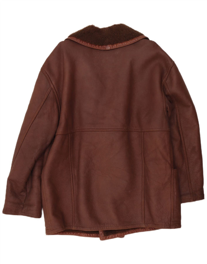 Jaqueta masculina RUFF0 Shearling UK 40 grande marrom