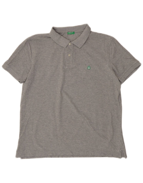 Camisa polo masculina BENETTON 2XL algodão cinza