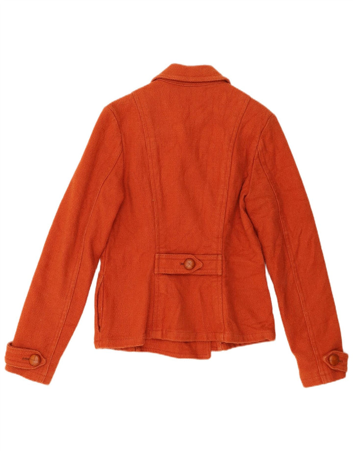Casaco feminino Pea Coat UK 10 pequeno algodão laranja Max & Co.