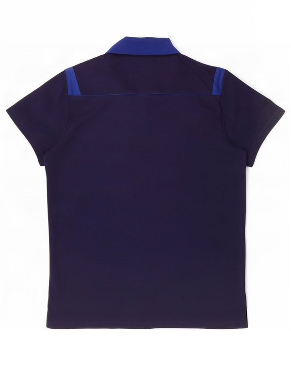Camisa polo masculina Adidas Climalite grande algodão colorblock azul marinho