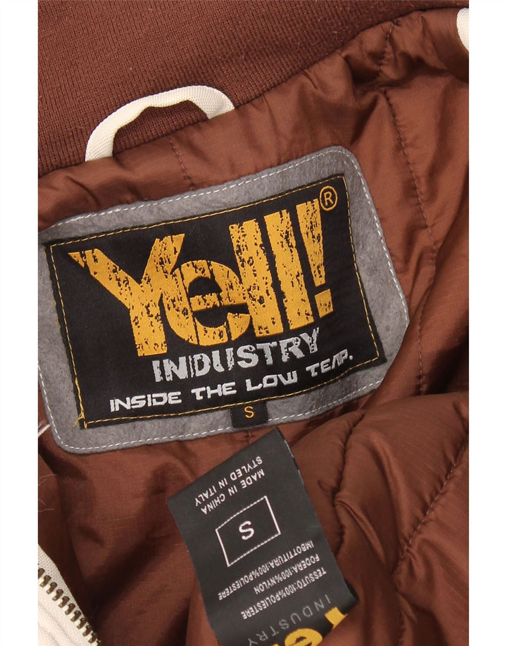 GRITAR! Mens Loose Fit Graphic Bomber Jacket UK 36 Poliéster branco pequeno