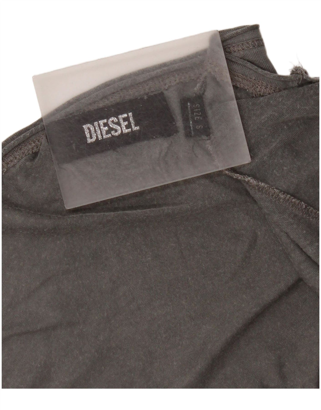 Diesel Top Feminino Manga Longa UK 10 Pequeno Cinza