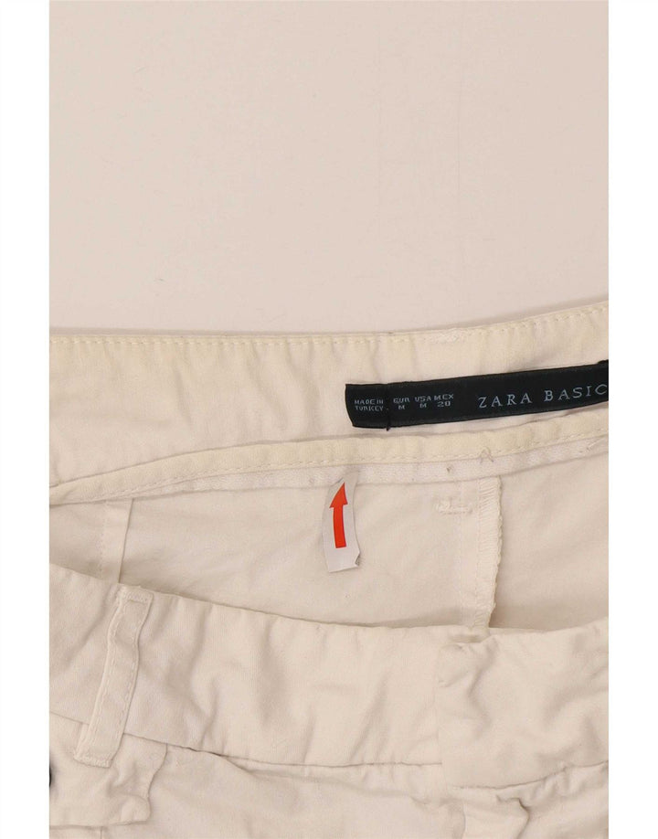 Zara Calça Chino Feminina Slim Médio W32 L30 Algodão Branco
