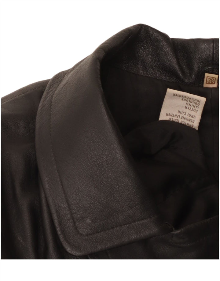 Casaco feminino de couro superdimensionado VINTAGE EU 38 couro preto médio