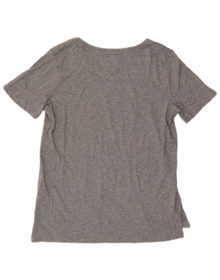 Camiseta feminina EDDIE BAUER UK 16 grande algodão manchado cinza