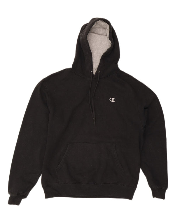 Champion Mens Hoodie Jumper Medium Black Cotton