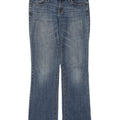 Calça jeans feminina Mossimo com cintura baixa e corte médio US 8 médio W32 L32 azul algodão