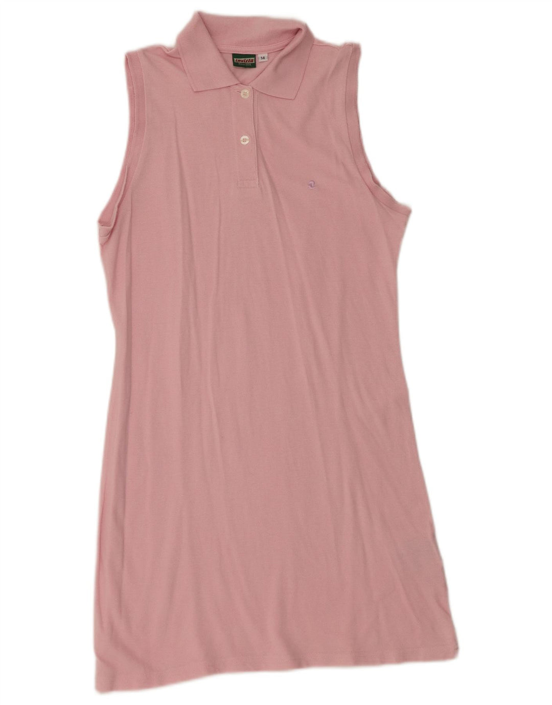Vestido polo feminino sem mangas INVICTA Reino Unido 14 algodão rosa médio
