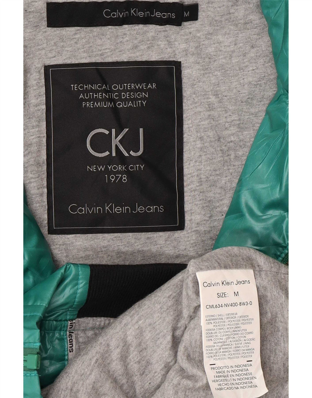 Jaqueta bomber feminina com capuz gráfico Calvin Klein Jeans Reino Unido 14 verde médio