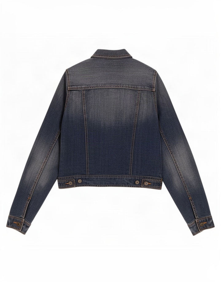 Jaqueta jeans feminina Gap UK 14 algodão azul médio