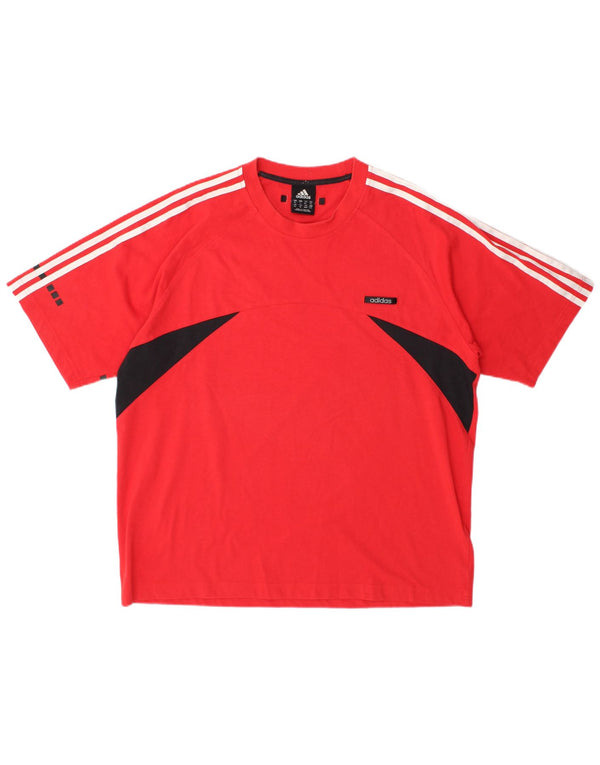 Adidas Mens Camiseta Top XL Vermelho Colorblock
