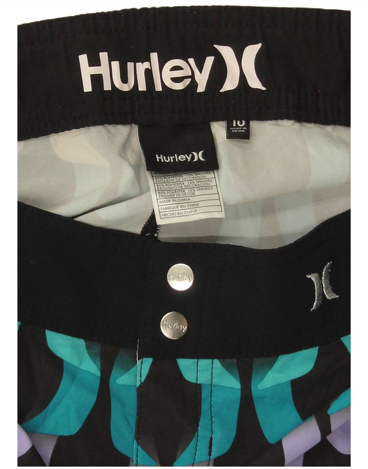 Hurley Shorts feminino casual US 10 grande W34 multicolorido geométrico