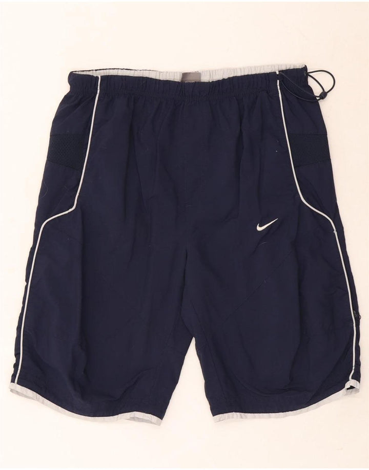 Shorts esportivos masculinos Nike médio azul marinho nylon