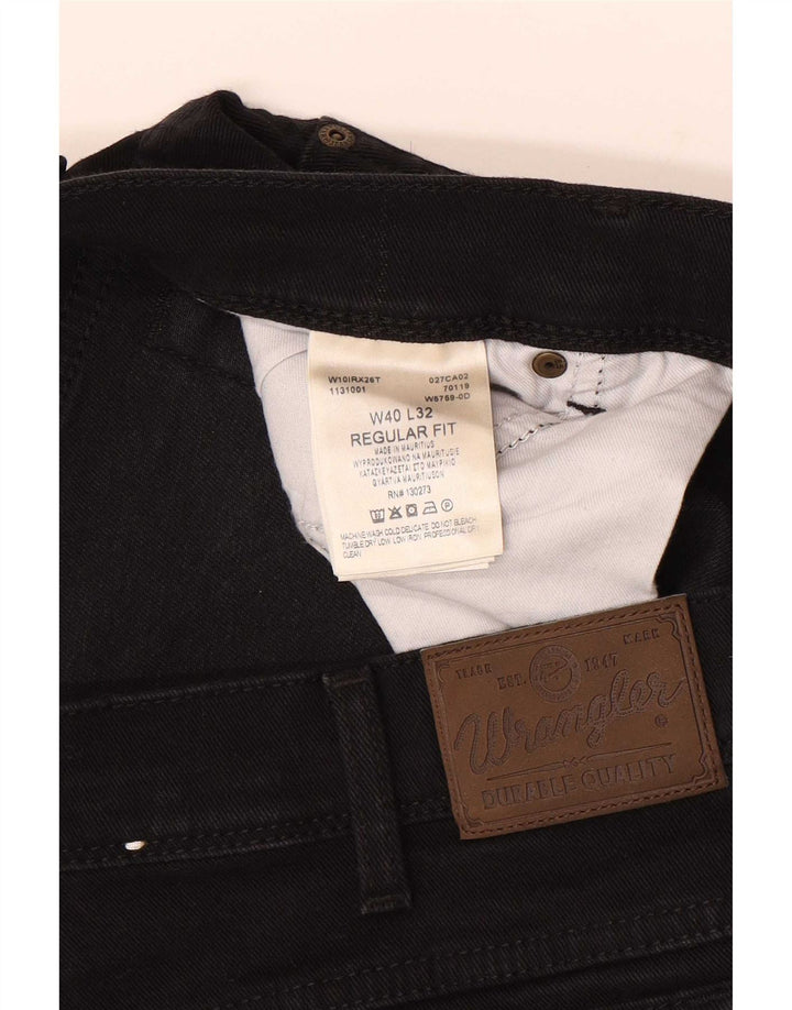 Wrangler masculino regular fit jeans reto W40 L32 algodão preto