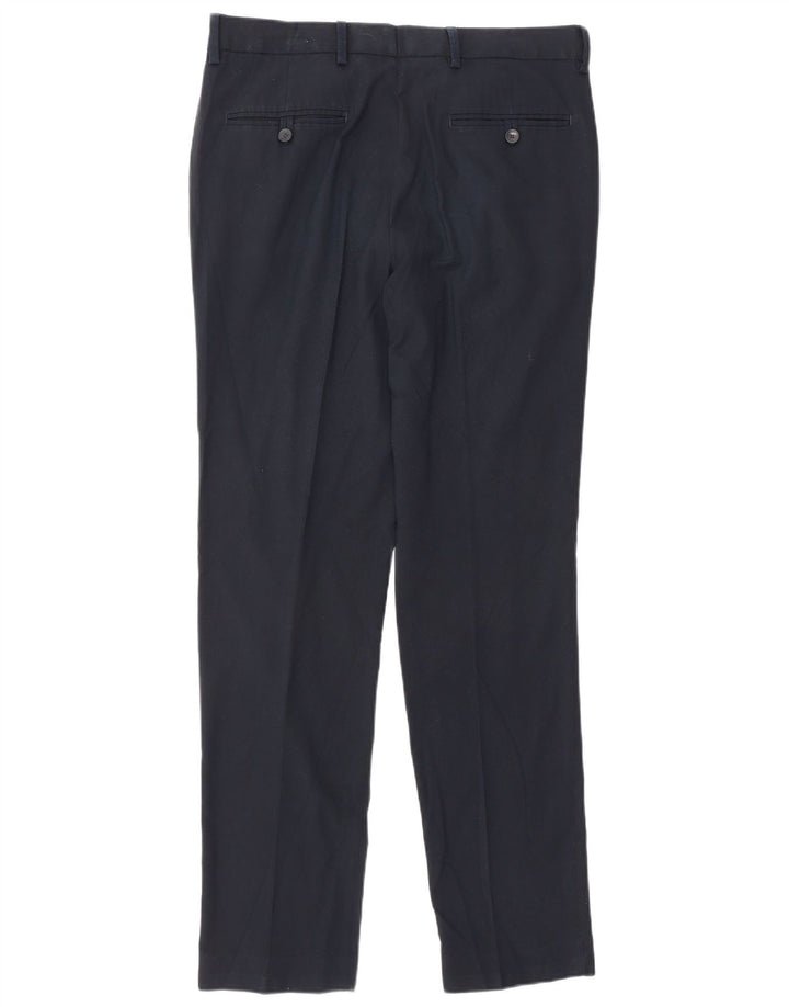 Calça Chino Slim Masculina Marks & Spencer W32 L30 Azul Marinho Poliéster