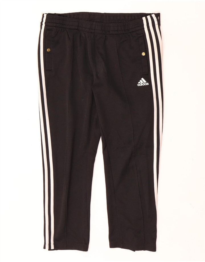 Adidas Womens Crop Tracksuit Calças Reino Unido 12/14 Médio Preto Poliéster