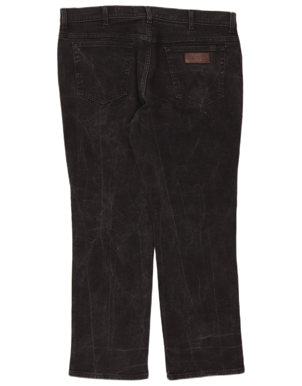 Wrangler Masculino Texas Stretch Straight Jeans W40 L30 Algodão Preto