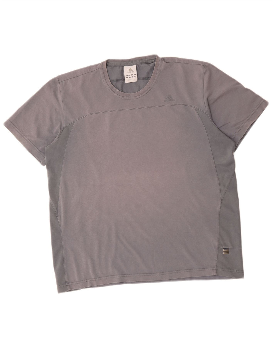 Adidas Mens Camiseta Top Grande Algodão Cinza