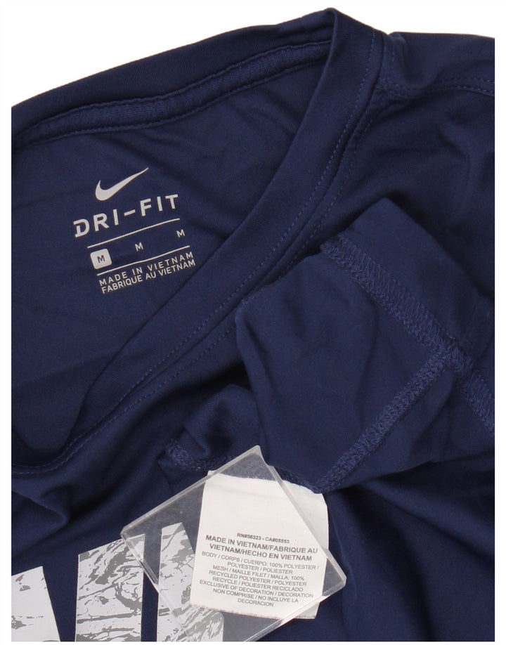 Top gráfico Nike Boys Dri Fit manga comprida 10-11 anos médio azul marinho