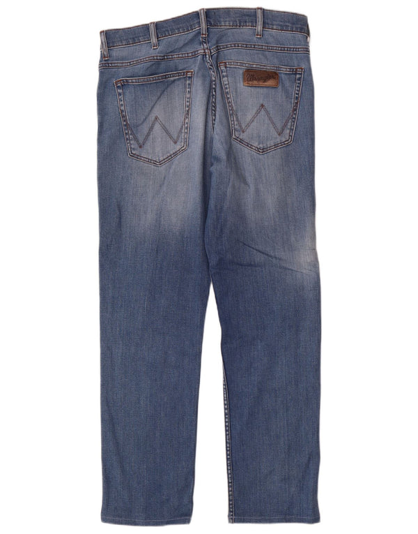 Wrangler Mens Greensboro Straight Jeans W32 L28 Azul Algodão