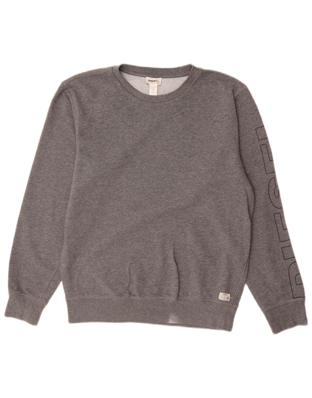 Diesel masculino moletom gráfico jumper pequeno algodão cinza