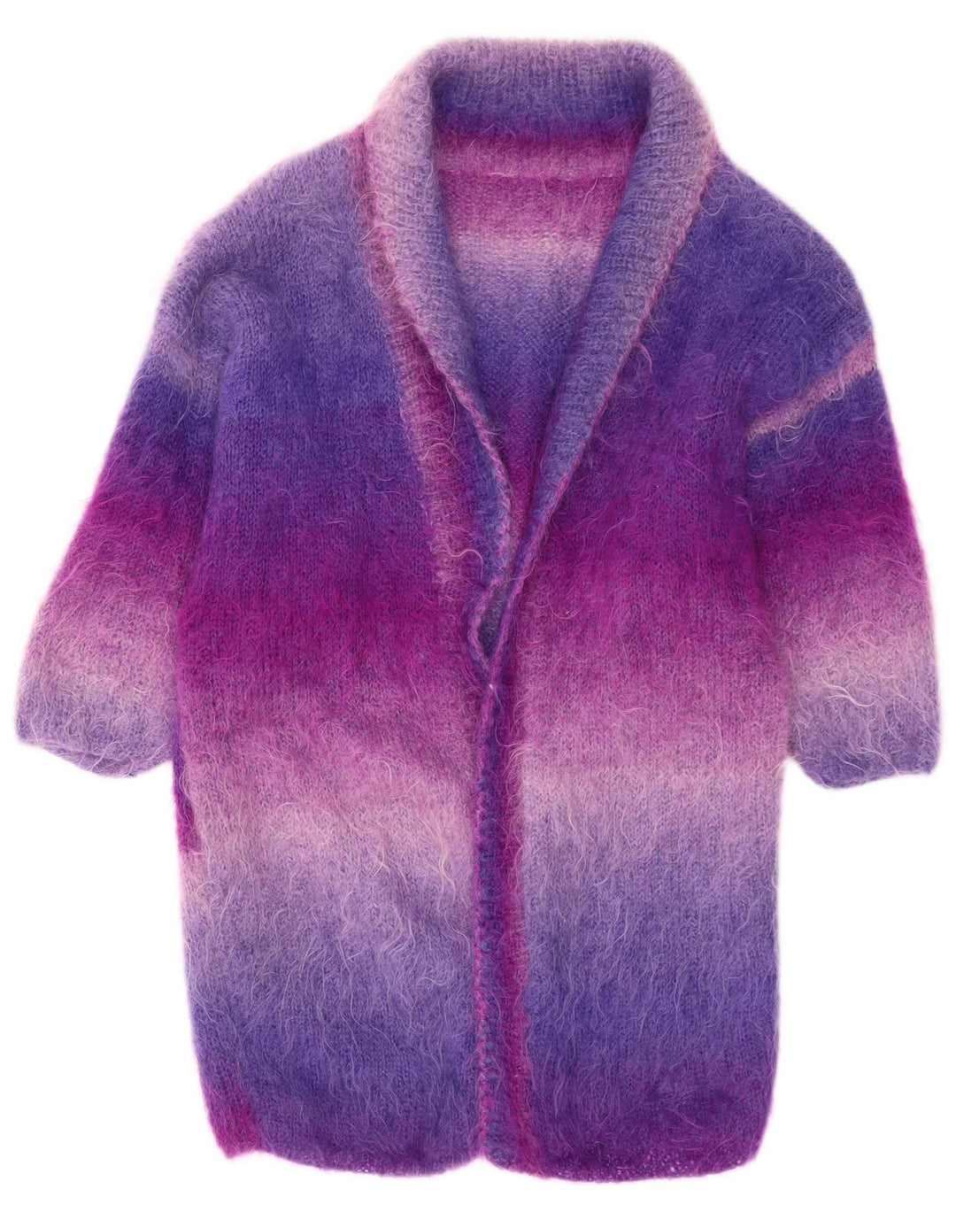Suéter feminino vintage com palangre UK 14 grande multicolorido