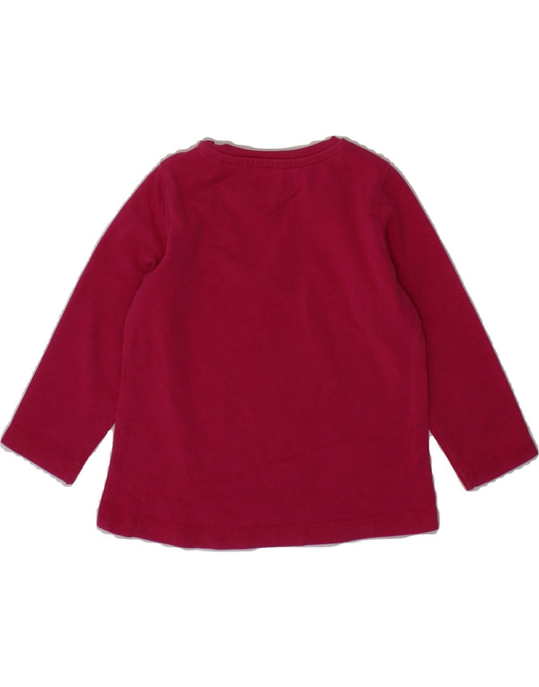 Top gráfico GUESS para meninas, manga comprida, 3-6 meses, algodão rosa