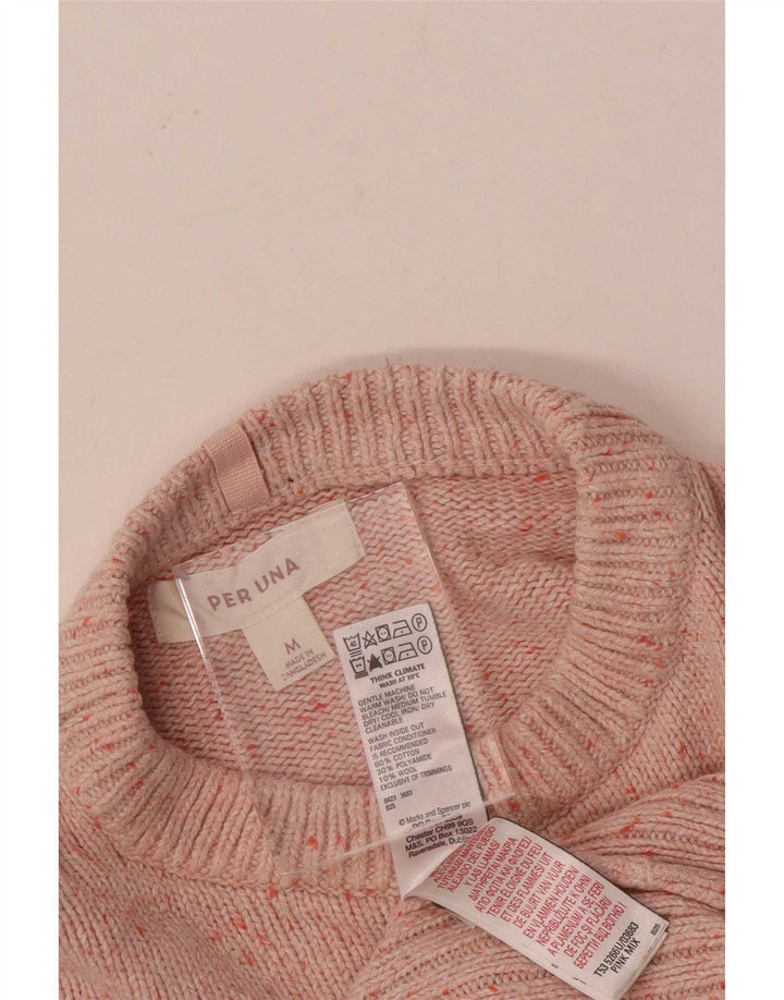 Suéter feminino Marks & Spencer Per Una com gola canoa Reino Unido 14 rosa médio