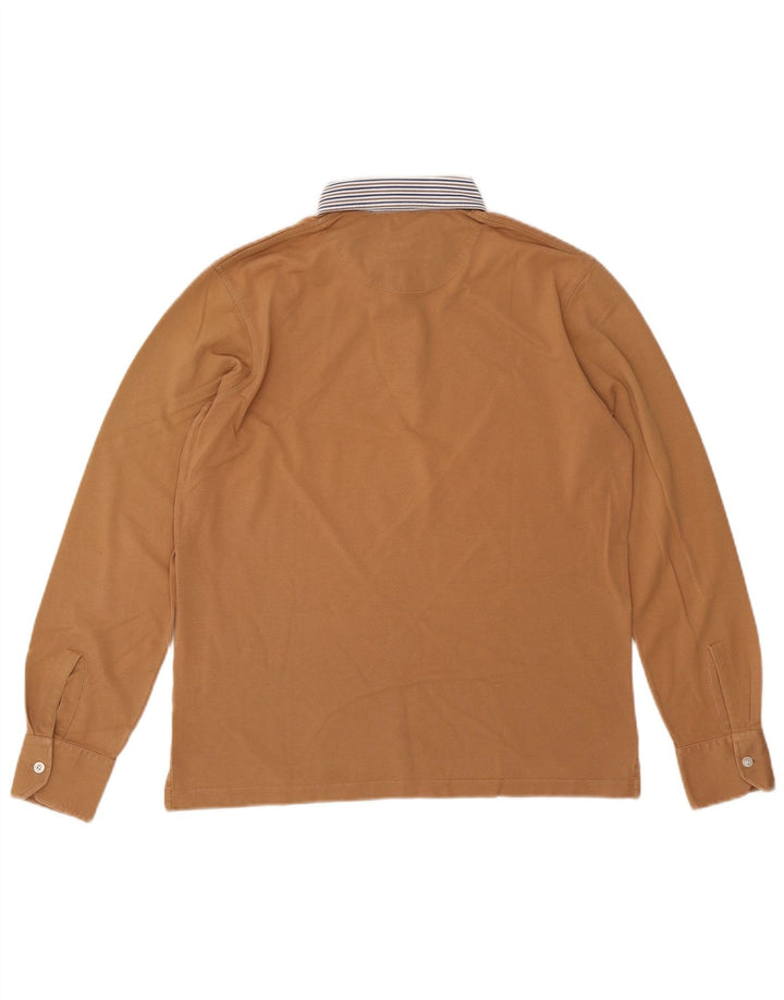 Camisa polo masculina de rugby de manga comprida HARMONT & BLAINE algodão bege médio