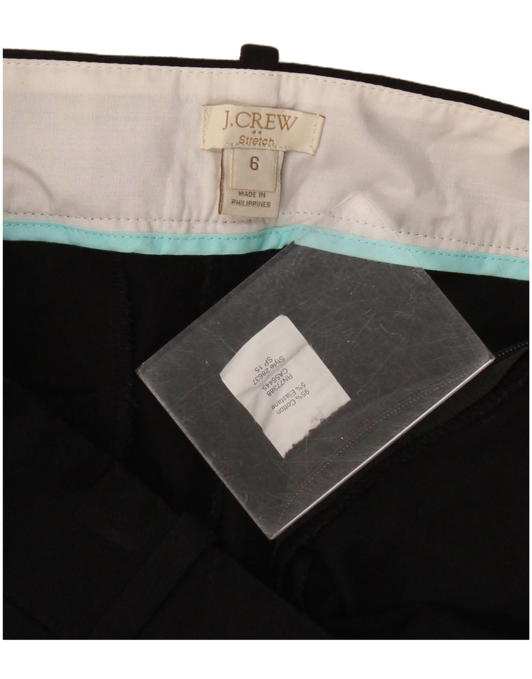 Calça feminina J. Crew cortada US 6 médio W32 L25 algodão preto