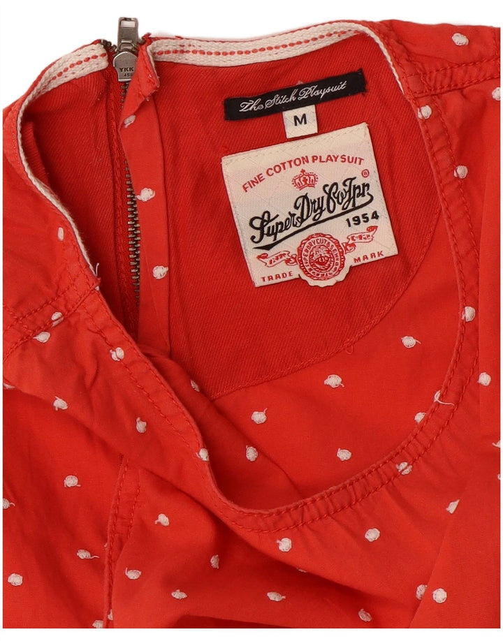 Macacão feminino sem mangas Superdry UK 14 médio vermelho manchado