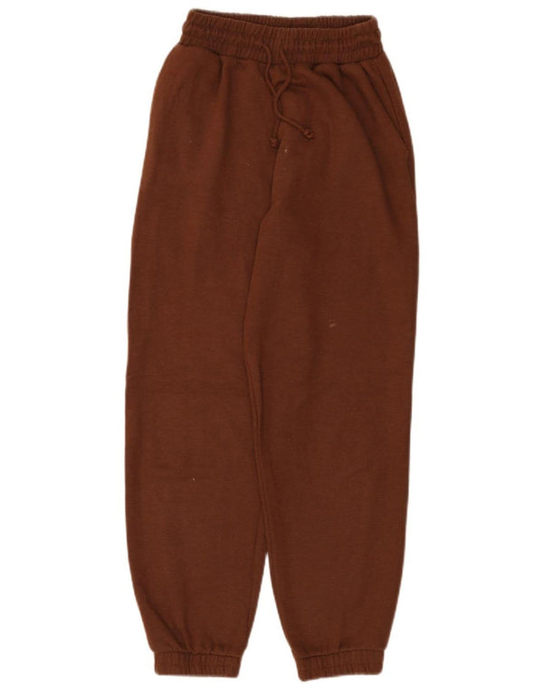 Calça de treino feminina Zara Joggers UK 8 pequeno poliéster marrom