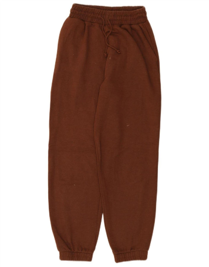 Calça de treino feminina Zara Joggers UK 8 pequeno poliéster marrom