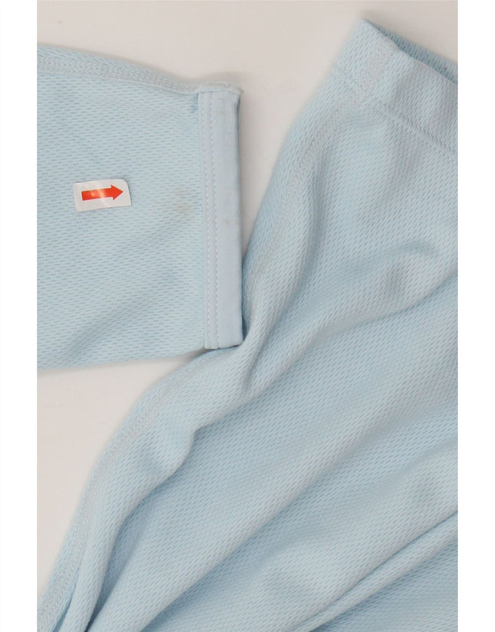 NIKE Womens Dri Fit Top Manga Longa EUA 12/14 Grande Azul Poliéster