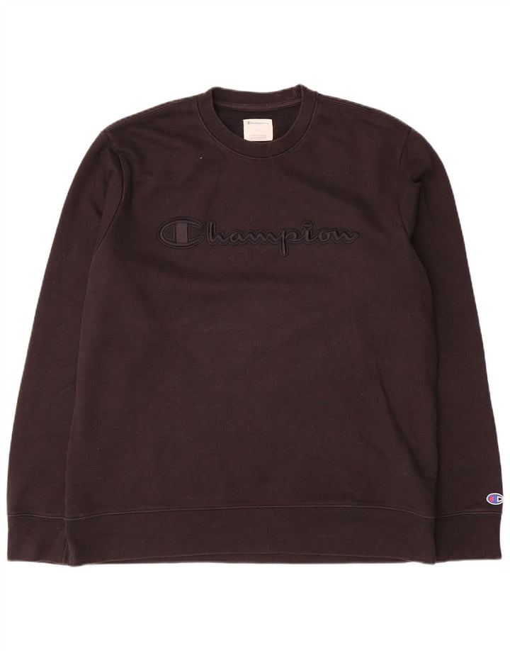 Champion moletom gráfico masculino jumper grande algodão preto