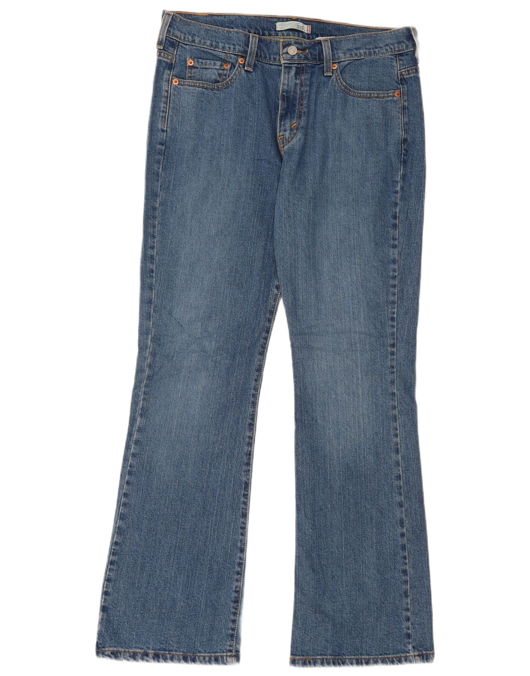 Calça jeans feminina Levi's 515 Bootcut US 12 grande W34 L32 azul algodão