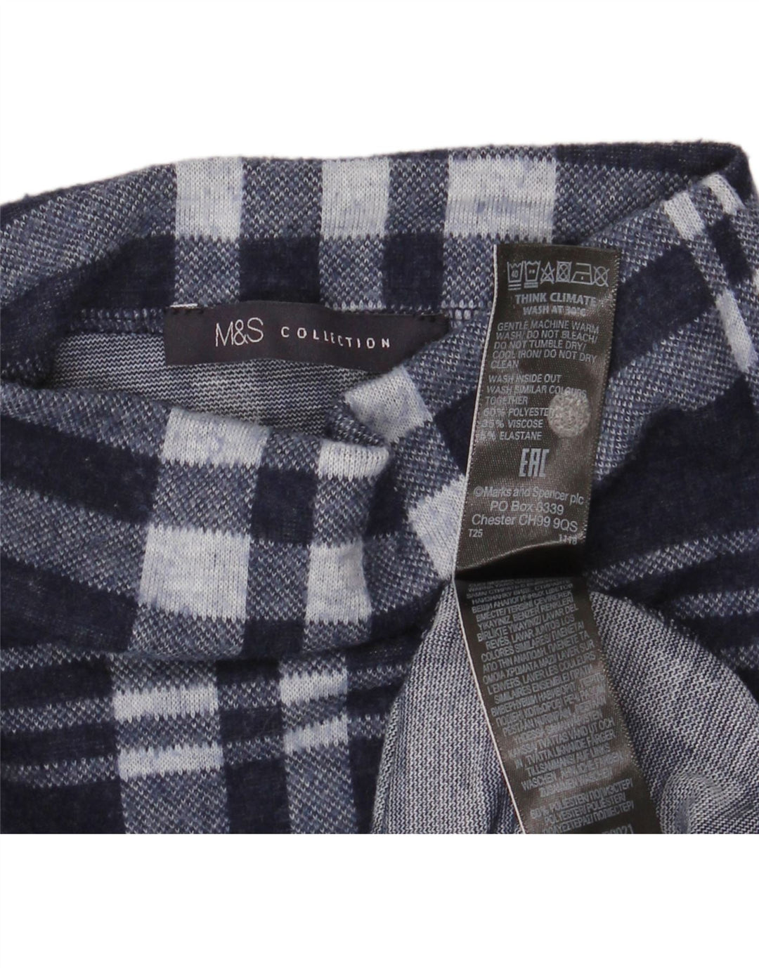 Suéter feminino Marks & Spencer com gola tartaruga Reino Unido 14 grande azul marinho