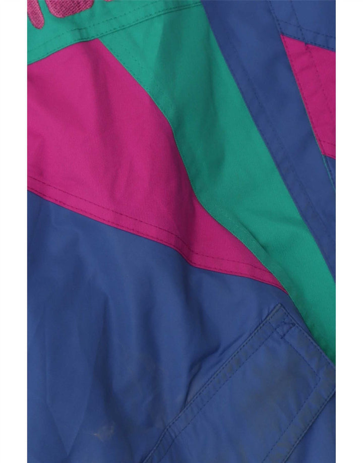 Jaqueta de esqui masculina Fila Graphic com capuz UK 40 poliéster colorblock azul médio
