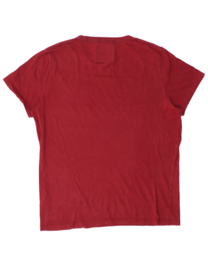 Hollister Camiseta masculina gráfica Top médio algodão vermelho