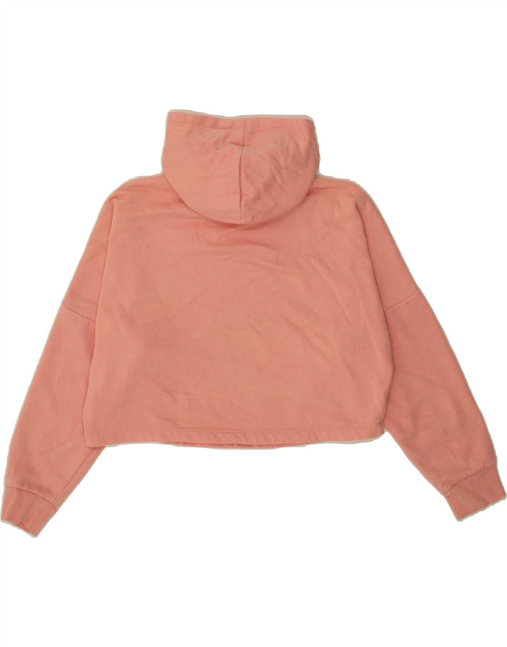 PUMA Girls Graphic Crop Hoodie Jumper 11-12 Years Pink Cotton Vintage Puma and Second-Hand Puma from Messina Hembry 